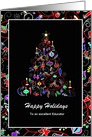 Christmas Season - Teacher Contemporary Colorful Tree card