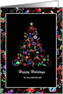 Christmas - Secret Santa - Colorful Tree framed card