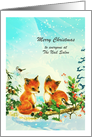 Christmas - Nail Technician - Foxes + Birds card