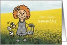 Flower Girl - Niece - Cute Illustration card