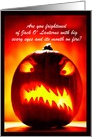 Halloween - Scary Carved Pumpkin - Customizable card