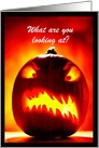 Halloween - Scary Carved Pumpkin - Customizable card