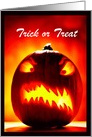 Halloween - Trick or Treat - Scary Carved Pumpkin card