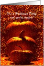 Halloween Party Invitation - 3 Pumpkins Tall - Customizable card