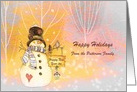 Happy Holidays - Snowman - Birds - Pastel Colors card