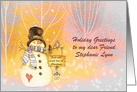 Christmas - Best Friend - Pastel Snowman card