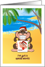 Secret pal - Monkey sends Selfie Christmas Greetings card