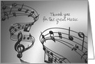Customizable Thank You - Music - Music Notes + Scale card