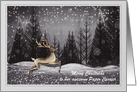 Christmas - Newspaper Carrier - Forest Deer in the Night card