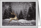 Christmas - Far Away - Deer in the Night Forest card