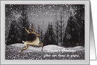 Christmas - Our home to Yours - Deer in the Night Forest card