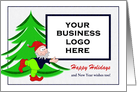 Christmas Season - Business - Elf holds Customizable Photo Card