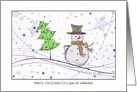 Christmas - Secret Santa - Snowman Pencil Sketch card