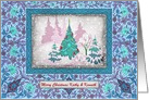 Vintage Christmas - Both of you - Winter Tree Scene card