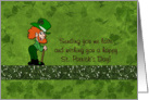 St. Patrick’s Day - Leprechaun + Clover - To Anyone card