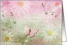 Birthday Sweet Sixteen - Feminine Daises + Butterfly card