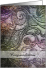 Congratulations - Paisley Swirl Jewel Tone Pattern card