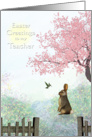 Easter - Teacher - Rabbit + Hummingbird - Springtime card