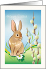 Easter - Secret Pal - Rabbit + Pussy Willow card