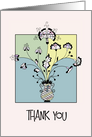 Thank you - Being in my Wedding - Art Deco Style Flowers card