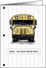 Back to School - Bus - Humor card