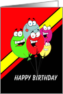 Happy Birthday - From all of us at work - Balloons with funny faces card