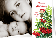 Christmas - Elf in the Holly Berries - Customizable card