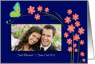 Just Married - Announcement - Butterfly & Flowers card