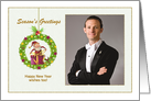 Christmas - Elf in a Wreath card