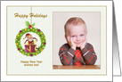 Happy Holidays - Christmas Elf in the Wreath card