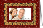 Season’s Greetings - Animal Print & Faux Glitter look card