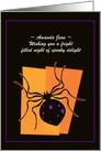 Halloween - Friendly Super Spider - Granddaughter card