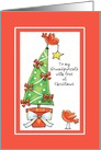 Christmas - Grandparents - Adorable Love Birds Decorate a tree card