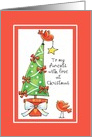 Christmas - Parents - Cute Birds Decorating a tree card