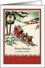 Christmas - Hairdresser - Vintage Sleigh Ride card