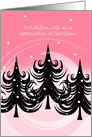 Christmas - Nail Technician - Winter Trees on Pink card