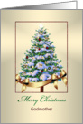 Christmas, Godmother, Festive Ornaments on Christmas Tree card