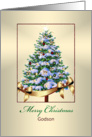 Christmas, Godson, Festive Ornaments on Christmas Tree card