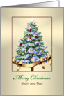Christmas, Parents, Festive Ornaments on Christmas Tree card