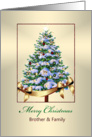 Christmas, Brother & Family, Festive Ornaments on Christmas Tree card