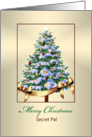 Christmas, Secret Pal, Festive Ornaments on Christmas Tree card