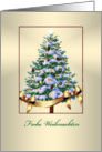 Merry Christmas Tree of Ornaments - German card