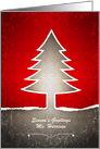 Christmas - Boss - Employer - Modern Tree - Red + Gold card