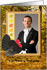 Both Parents -Thanksgiving Turkey + Woods + Foliage Photo Card