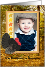 Grandparents -Thanksgiving Turkey in the woods and foliage Photo Card