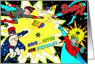 Grandson Superhero Show - 4th Birthday card