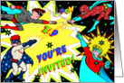 Superhero Show - Birthday Party Invitation card