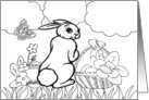 Frame-able Easter Bunny Coloring Book Page - Goddaughter card