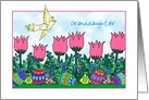 Granddaughter - Easter - Springtime Garden Scene card