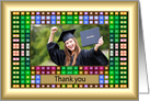 Thank You - Colorful Squares Pattern Photo Card